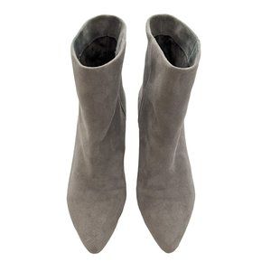 Elegant Gray Suede Ankle Boots